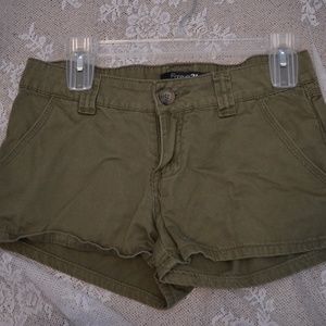 Army green jean shorts